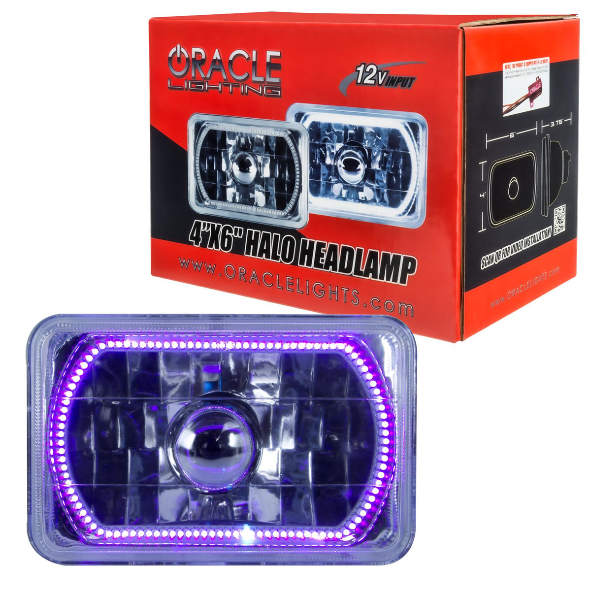 Oracle Lighting Pre-Installed Lights 4X6 In. Sealed Beam, Uv/Purple - 6909-007