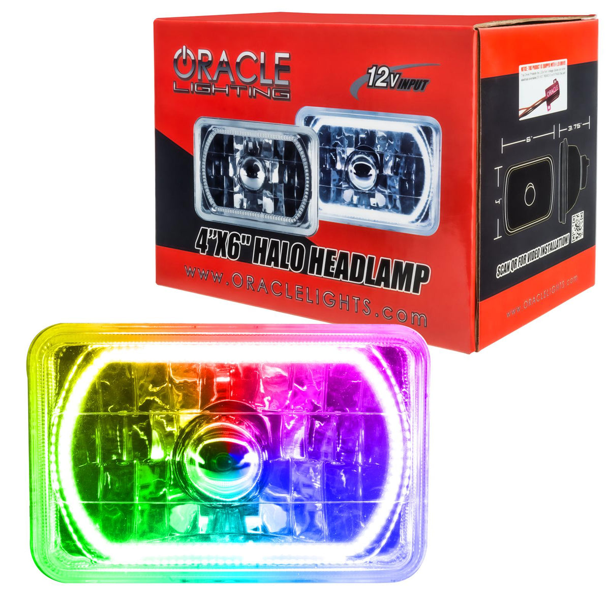 Oracle Lighting Pre-Installed Lights 4X6 In. Sealed Beam, Colorshift - 6909-333