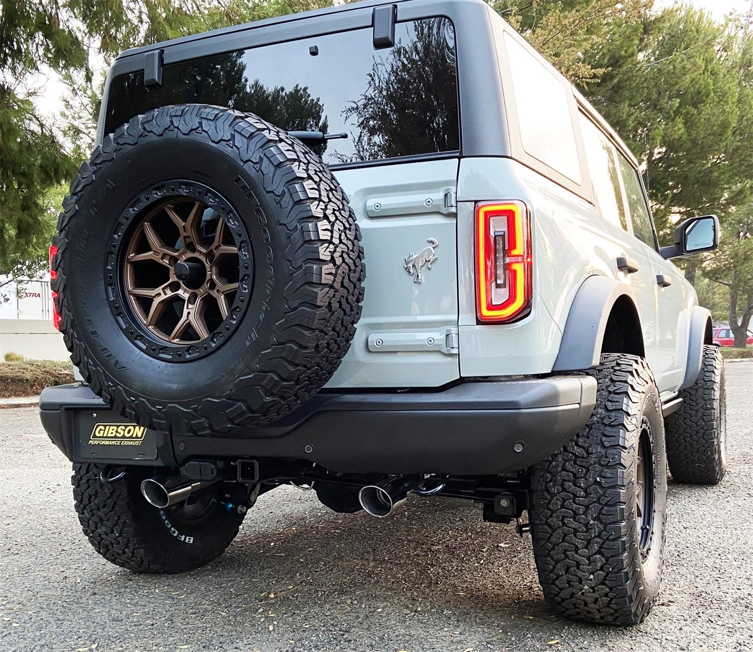 Gibson Exhaust Cat-Back Dual Split Exhaust System; Stainless (2021-2025 Ford Bronco) - 69551