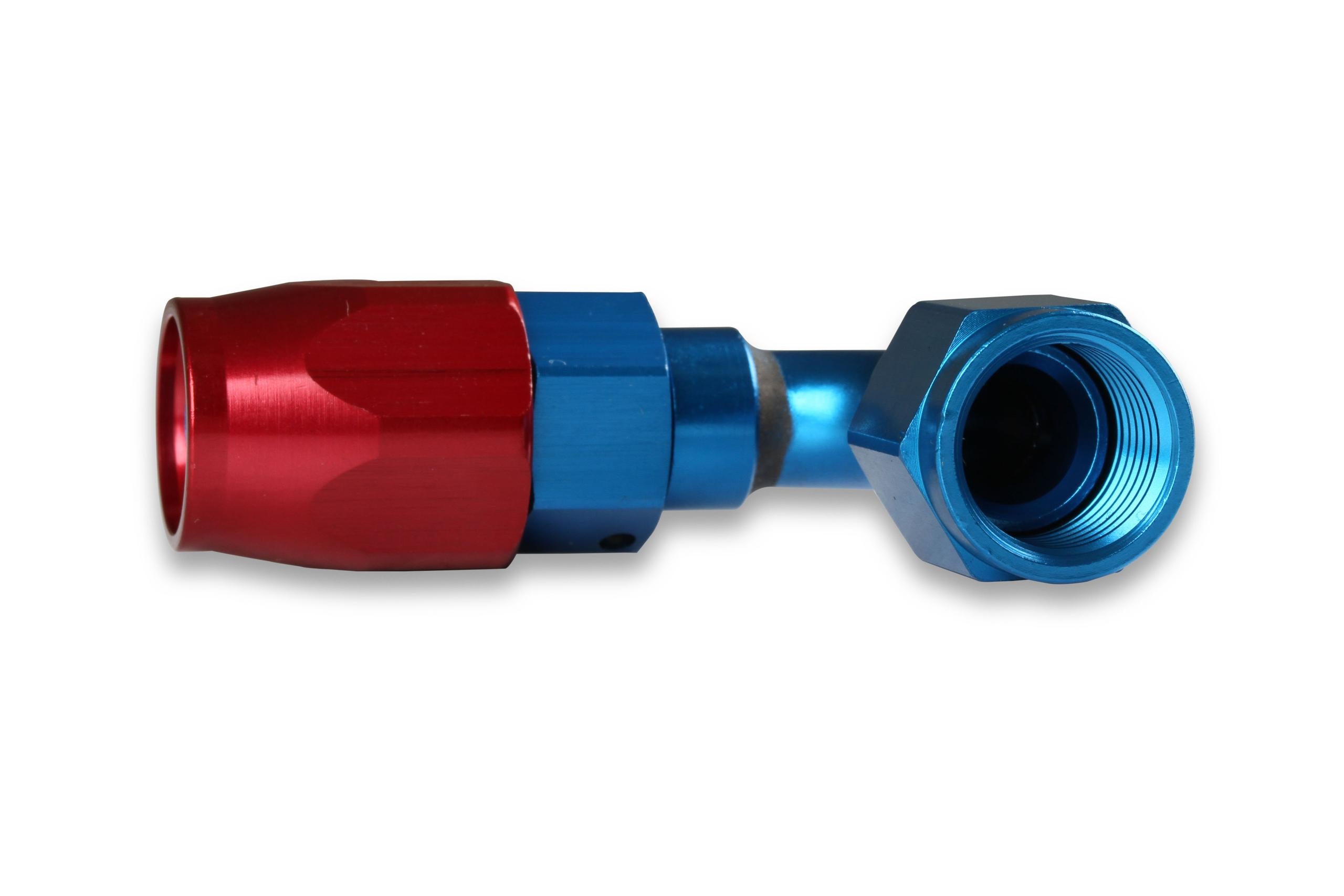 Earls Swivel-Seal™ 90 Deg. An Hose End - Fitting Size: -10An Female - Hose End Size: -10An - Anodized Red/Blue - Aluminum - Bagged Packaging - 809110ERL