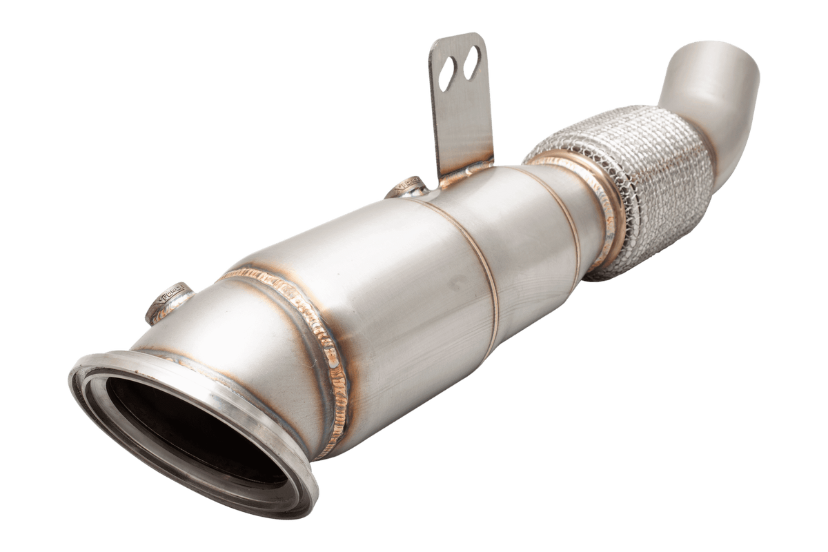 XForce Turbo Downpipe with High Flow Cat Converter (2019+ Toyota Supra A90) - E2B58KITB