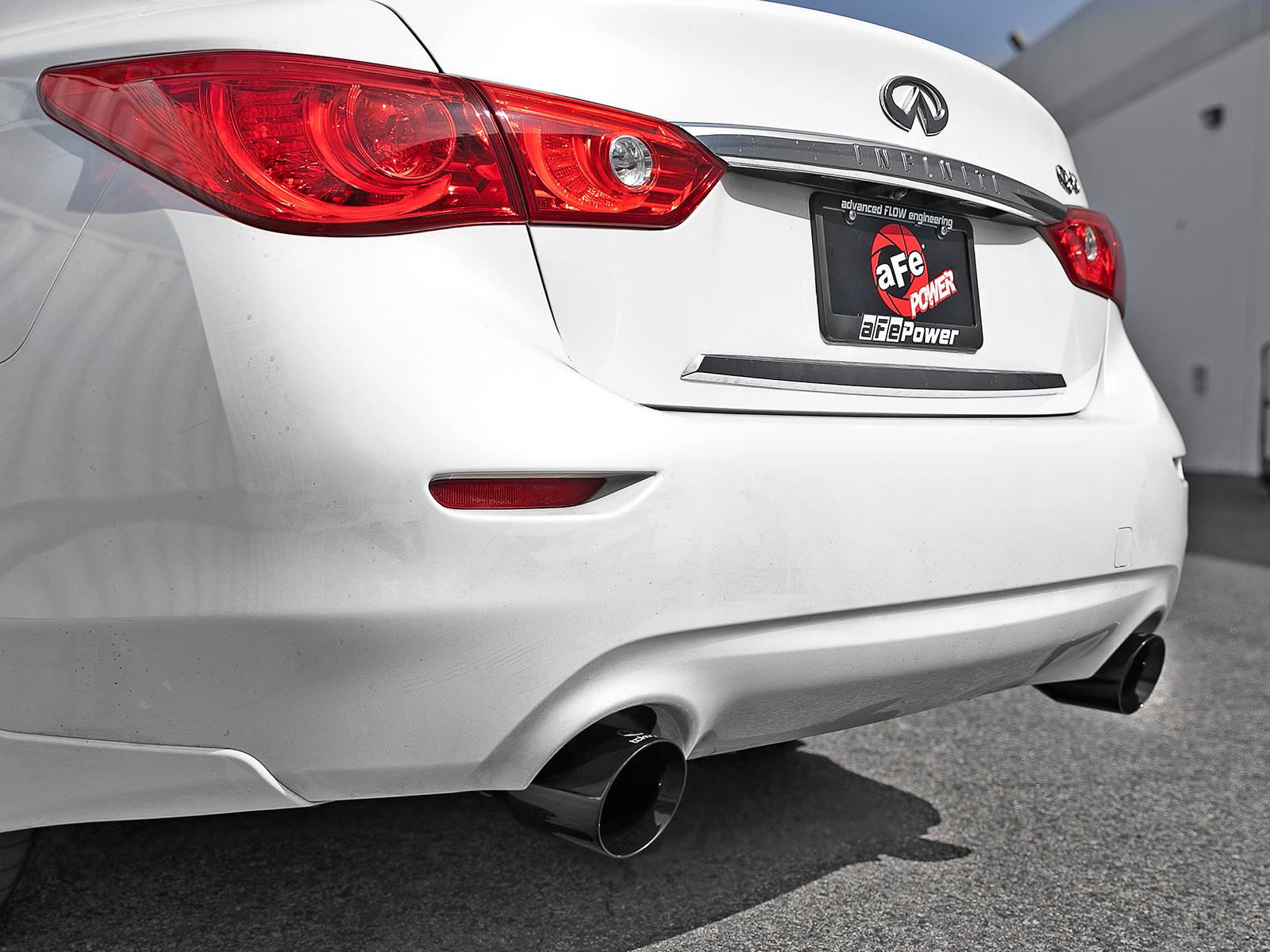 AFE Takeda Cat-Back Exhaust System w/ Black Tip (2016-2021 Q50) - 49-36132NM-B