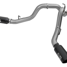 AFE Large Bore-HD 4 IN 409 Stainless Steel DPF-Back Exhaust System w/ Dual Black Tip (2016-2016 Silverado 2500 HD, Silverado 3500 HD, Sierra 2500 HD, Sierra 3500 HD) - 49-44080-B