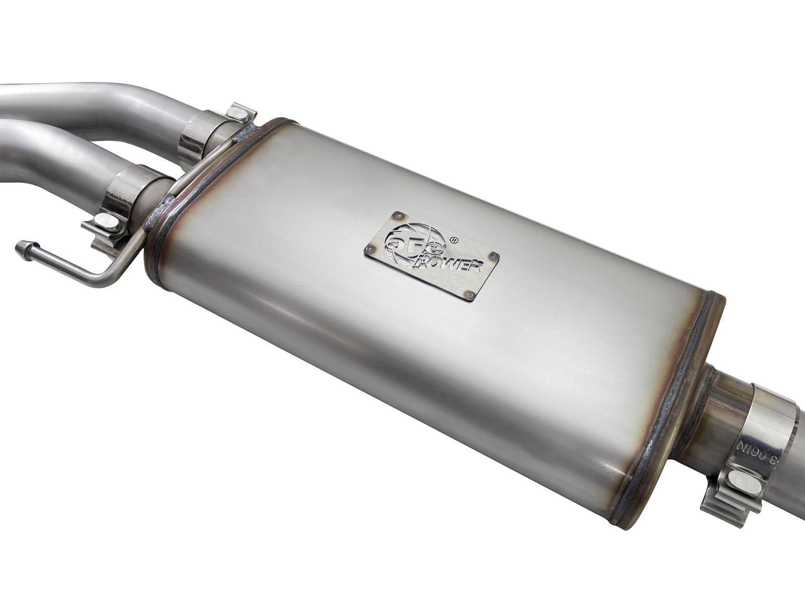 AFE Rebel Series 3 IN to 2-1/2 IN 409 Stainless Steel Cat-Back Exhaust w/Black Tip (2015-2020 F-150, F-150, F-150) - 49-43081-B