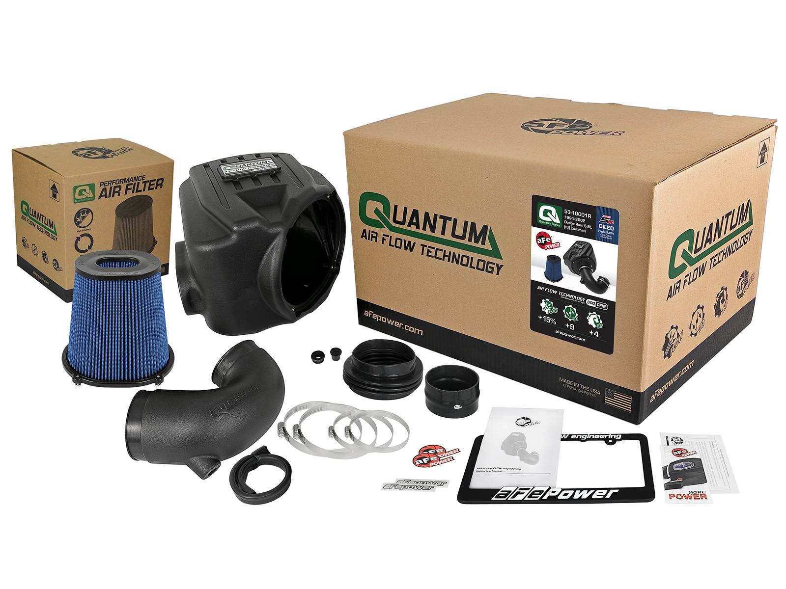 AFE QUANTUM Cold Air Intake System w/ Pro 5R Media (1994-2002 Ram 2500, Ram 3500) - 53-10001R