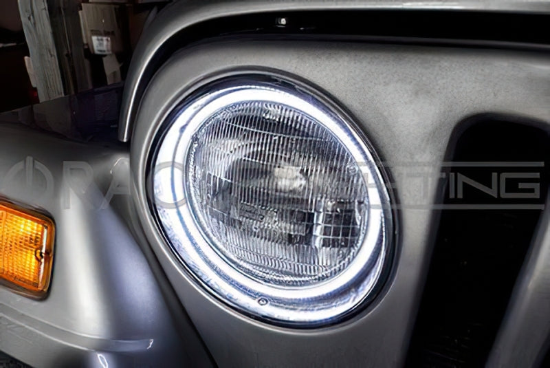 Oracle 7" Round Surface Mount LED Headlight Halo Kit - Green