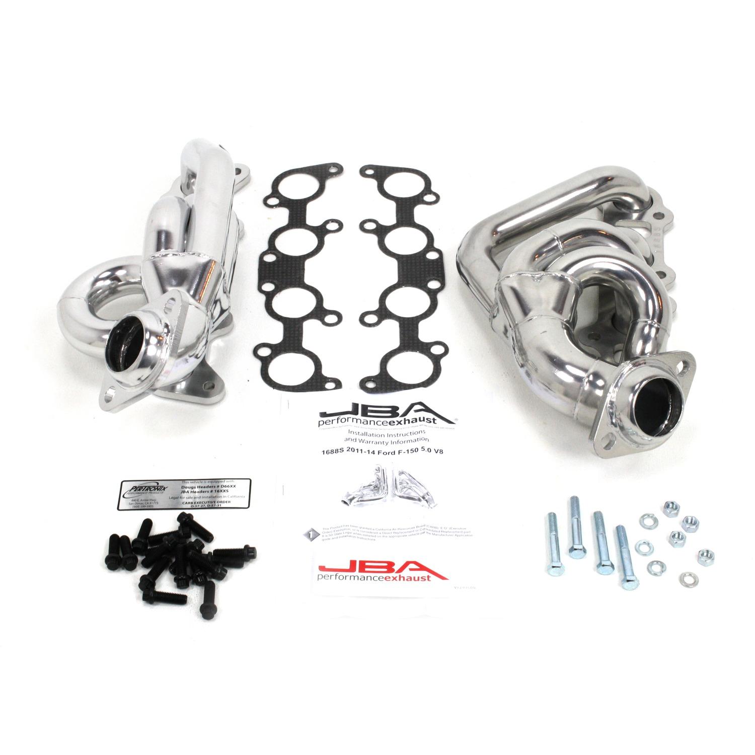 JBA 1688SJS 2011-2014 F150 5.0L 1-5/8" Shorty Headers (Silver Ceramic)