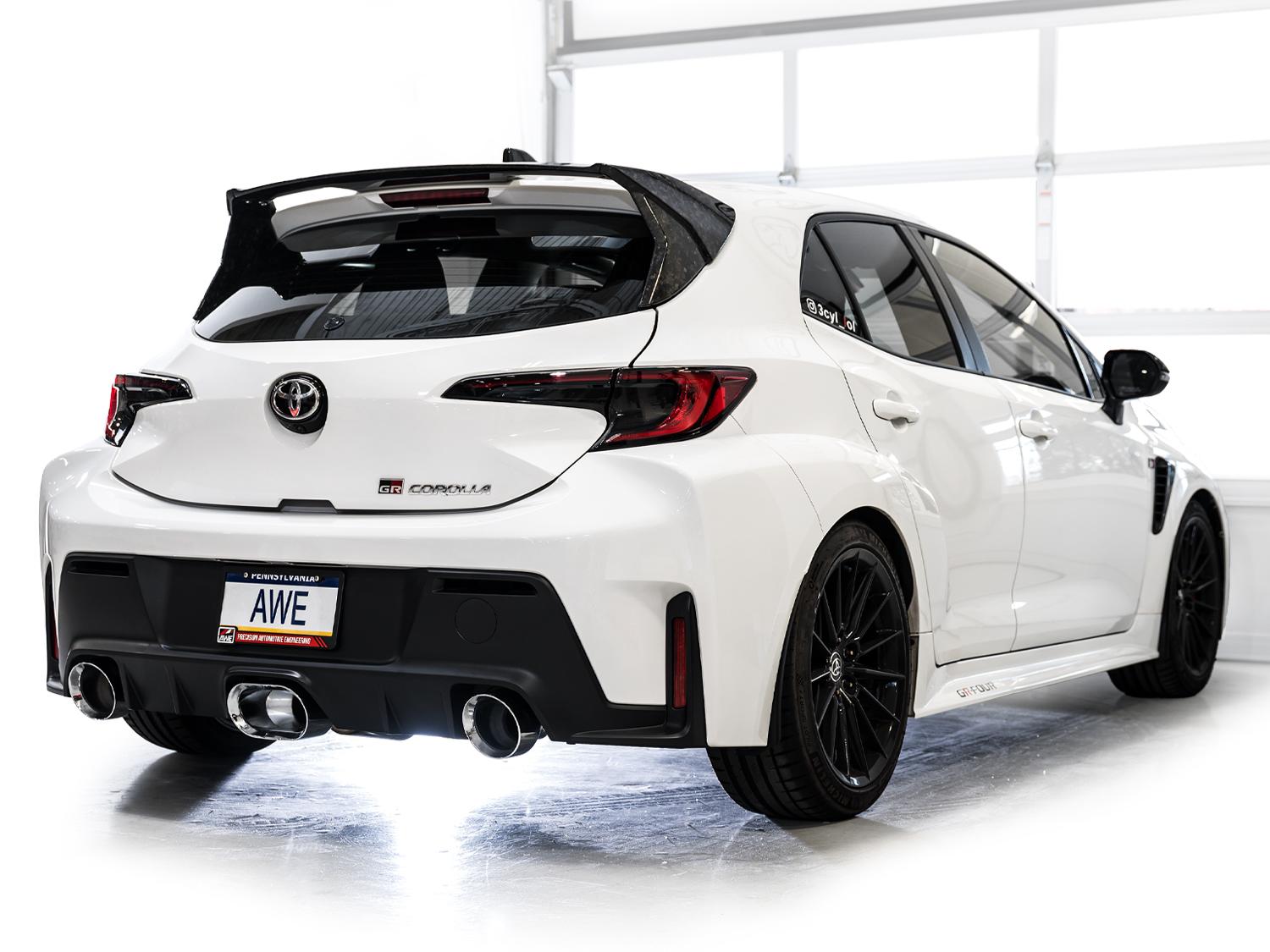 AWE Track Edition Exhaust - Chrome Silver Tips (2022+ GR Corolla) - 3020-52472