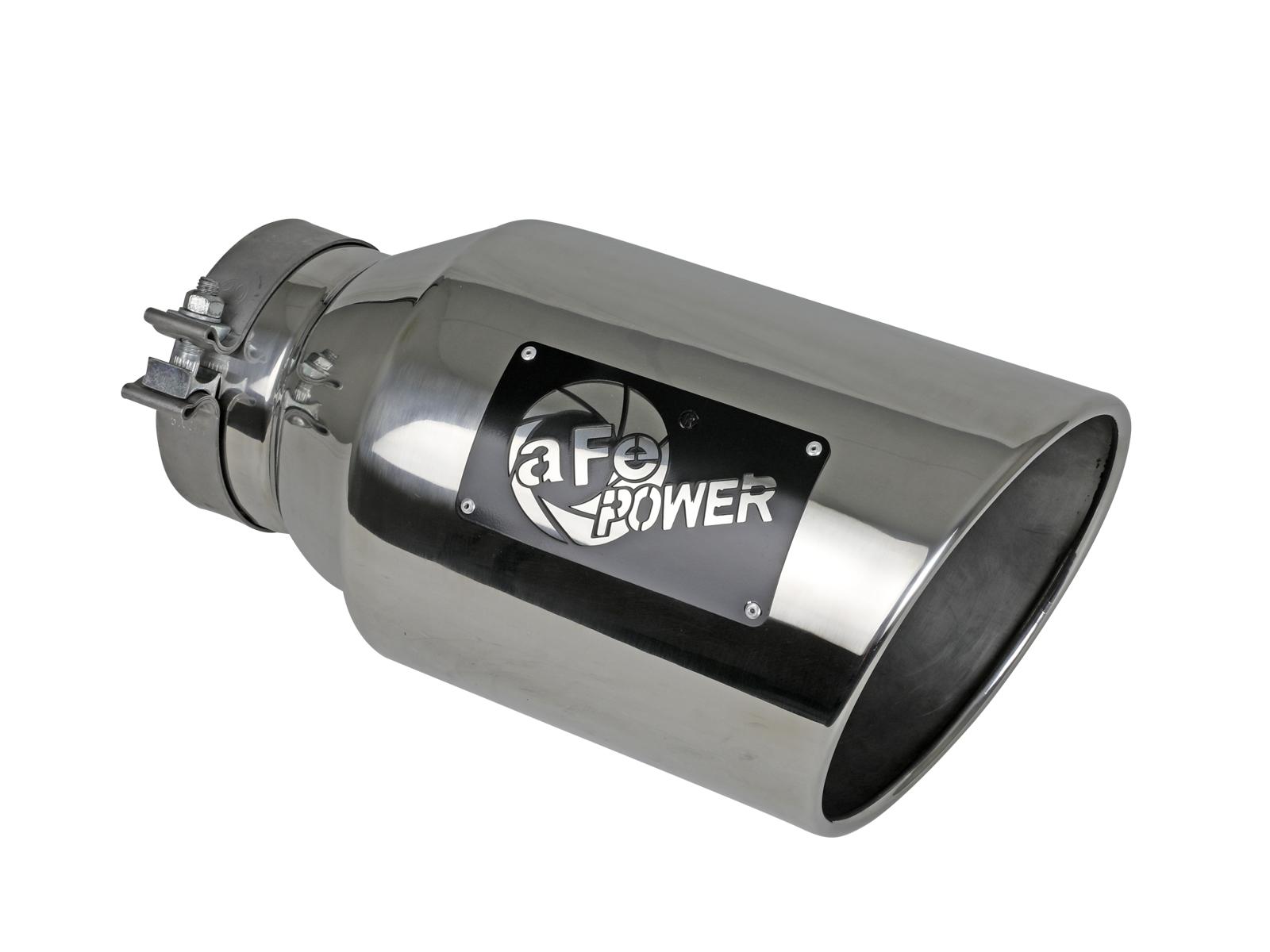AFE MACH Force-Xp 304 Stainless Steel Clamp-on Exhaust Tip Polished (5 IN Inlet x 8 IN Outlet x 15 IN L) - 49T50801-P15