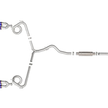 AFE Takeda 3 IN to 2-1/4 IN 304 Stainless Steel Cat-Back Exhaust w/ Blue Flame Tip (2015-2021 WRX , WRX STI) - 49-36810-L
