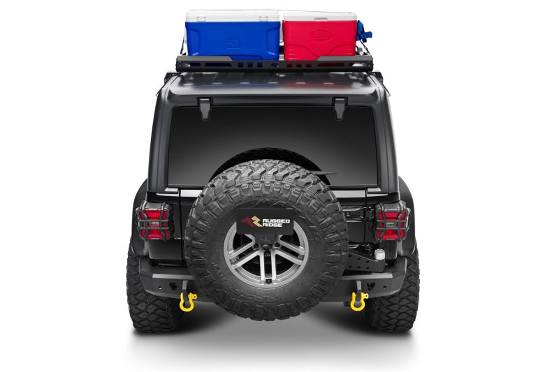 Rugged Ridge Roof Rack W/ Basket Ht;Black;Jeep - 11703.05