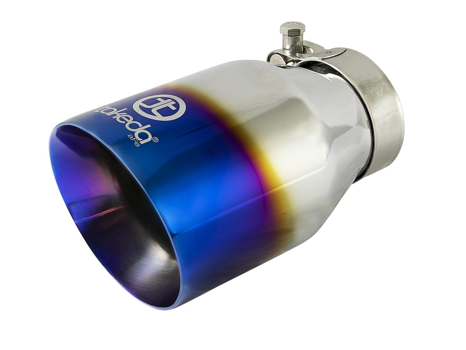 AFE Takeda Cat-Back Exhaust System w/ Dual Rear-Exit Blue-Flame Tip (2013-2017 Veloster) - 49-37018-L