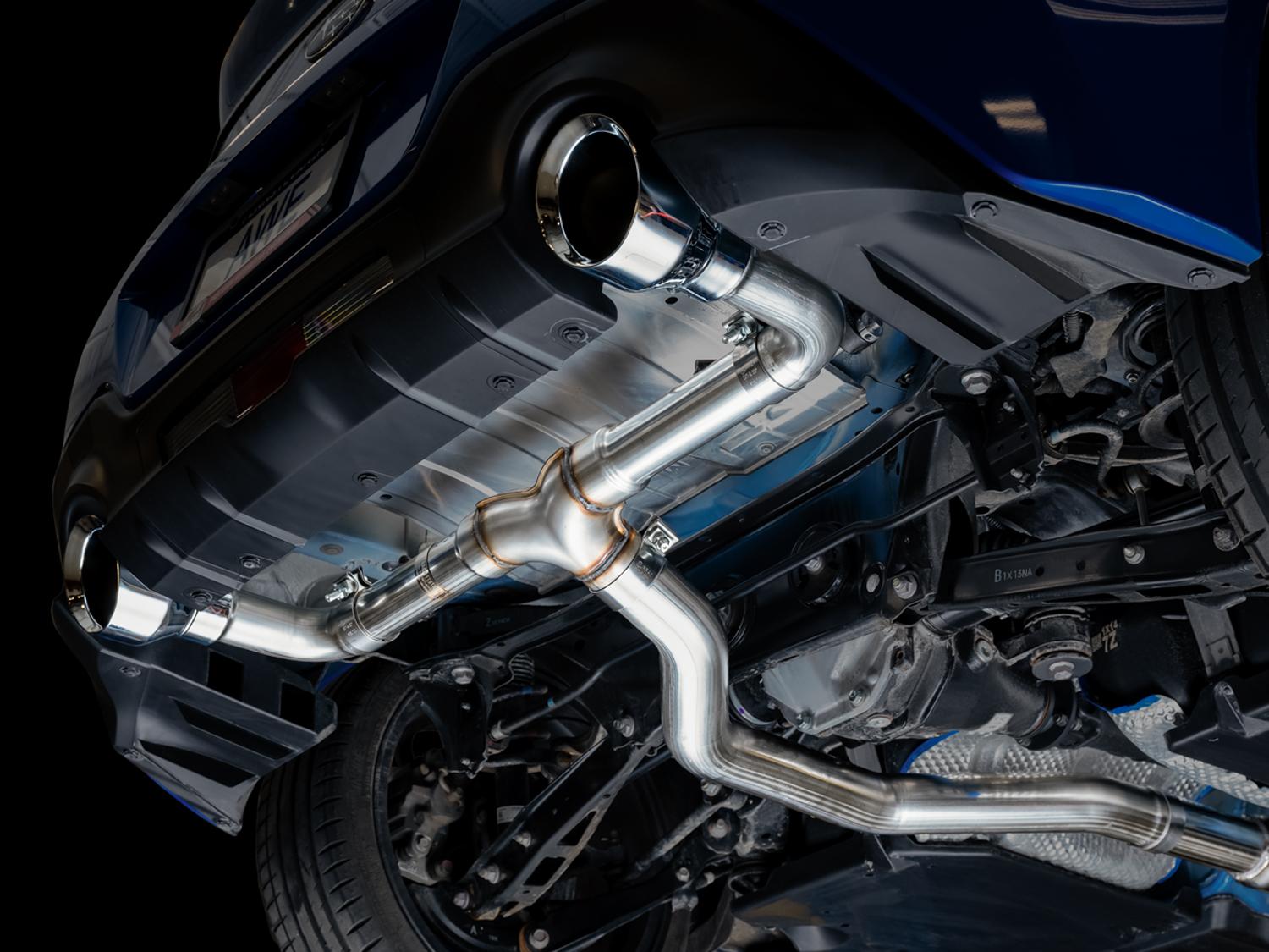 AWE Track Edition Exhaust - Chrome Silver Tips (2016-2023 Subaru BRZ / Toyota GR86 / Toyota 86) - 3020-32279