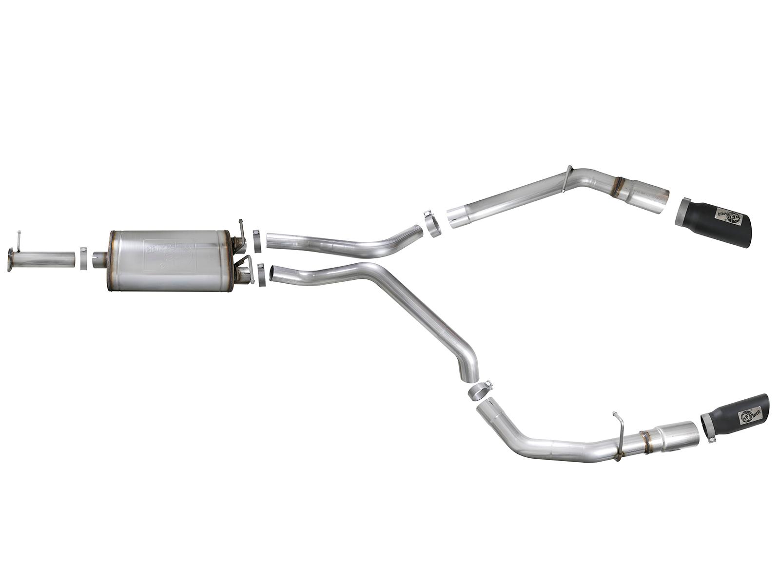 AFE MACH Force-Xp 3 IN Stainless Steel Cat-Back Exhaust System w/ Dual Black Tips (2019-2021 1500, 1500) - 49-42059-B