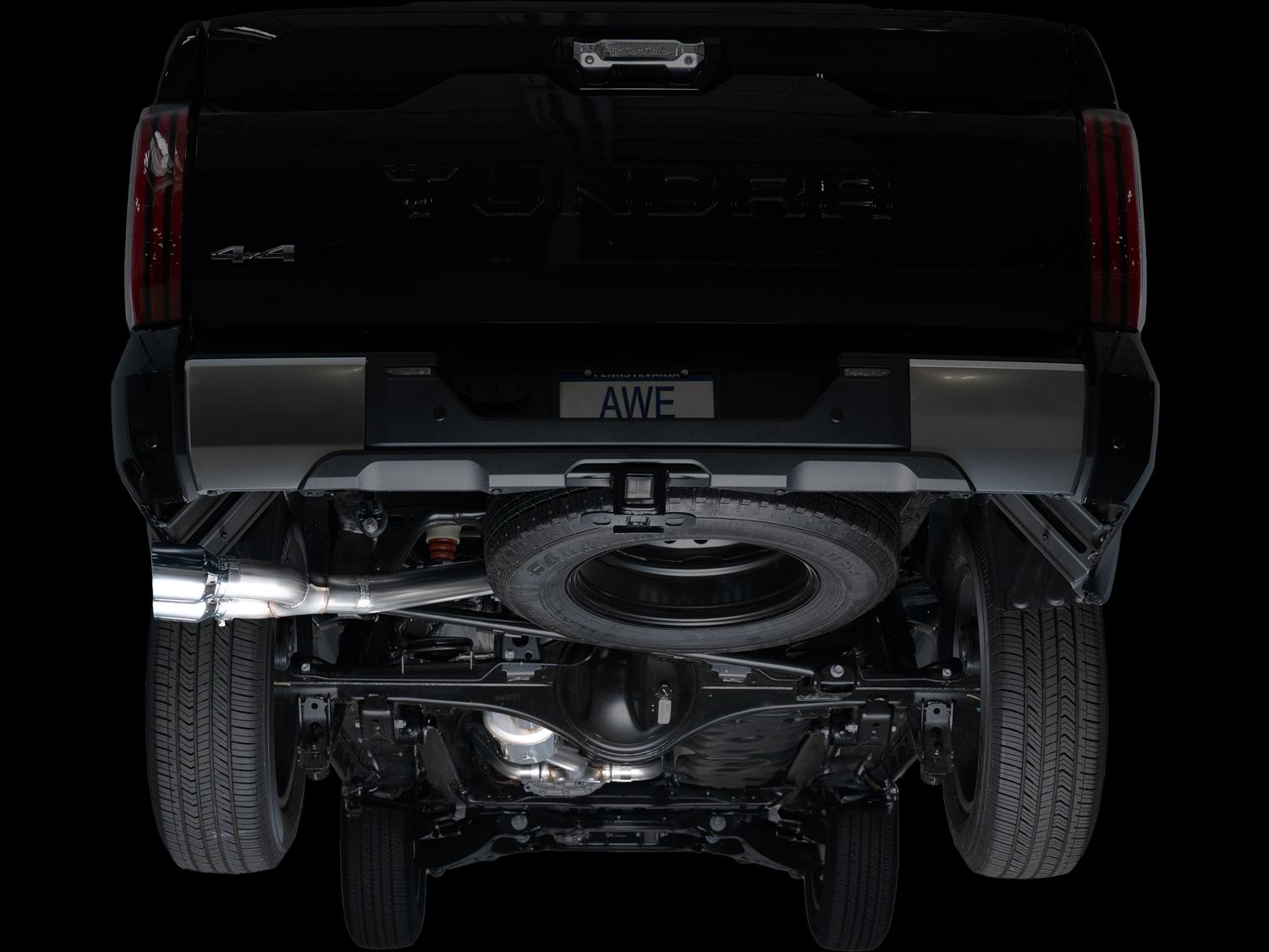 AWE 0FG Exhaust for 3rd Gen Toyota Tundra - Dual Chrome Silver Tips - 3015-32063