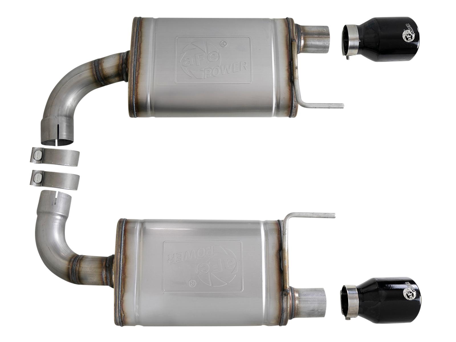 AFE 49-43105-B 2015-2017 Mustang GT 5.0L MACH Force-Xp 2-1/2" 409 Stainless Steel Axle-Back Exhaust System (Black Tips)