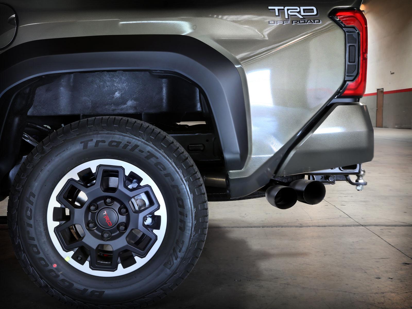 AFE Vulcan Series 2-1/2 IN to 3 IN Stainless Steel Cat-Back Exhaust w/Black Tip (2024 Tacoma) - 49-36074-B