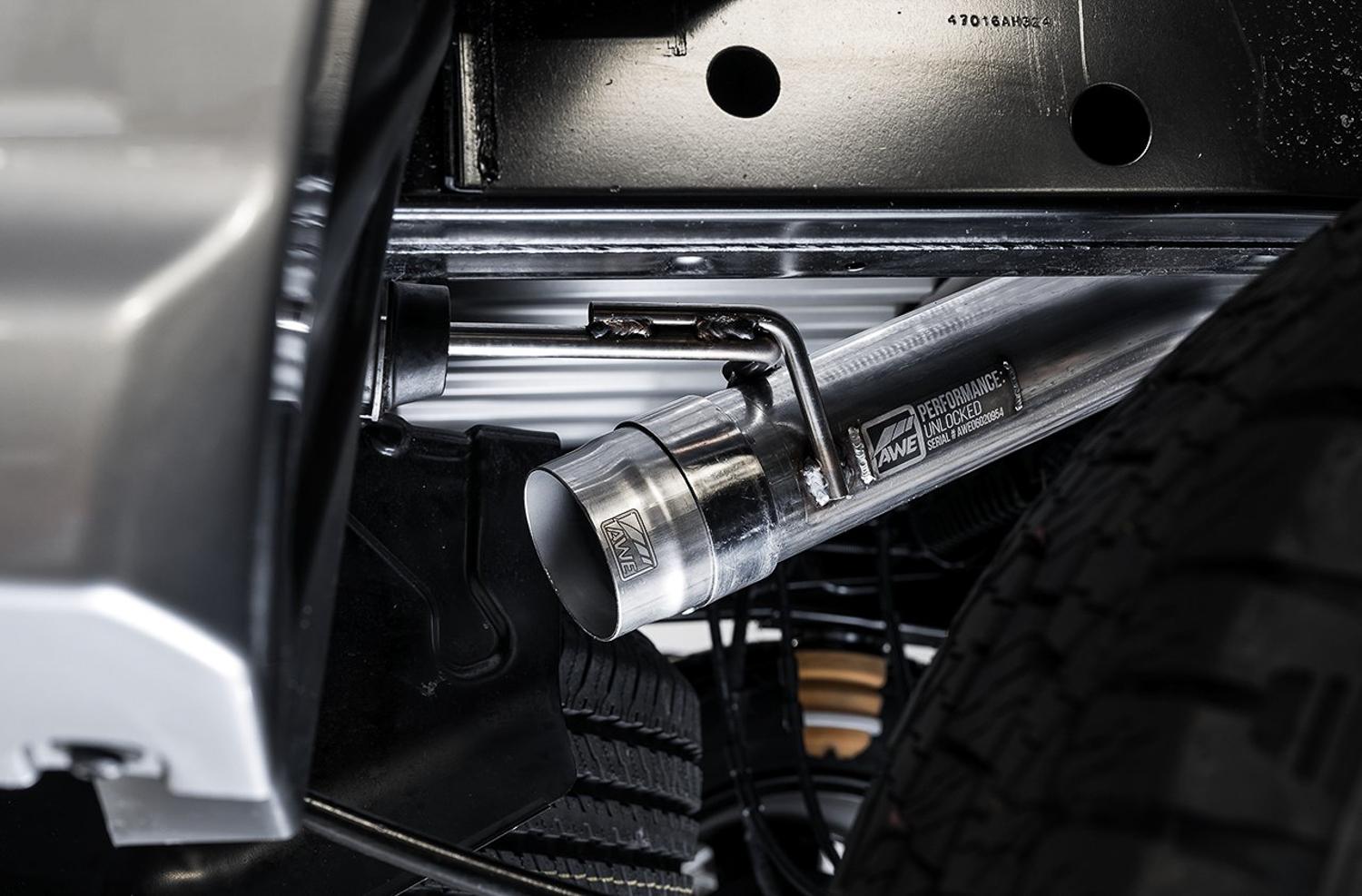 AWE 0FG Exhaust with BashGuard DUAL BLACK TIPS (2019-2021 Ranger) - 3015-23064