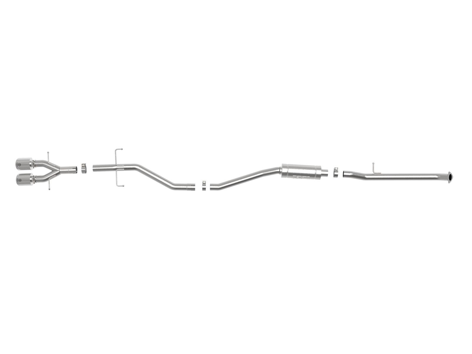 AFE Takeda 2-1/2 IN 304 Stainless Steel Cat-Back Exhaust System w/ Polished Tips (Honda Civic Si Sedan 17-20 L4-1.5L (t)) - 49-36620-P