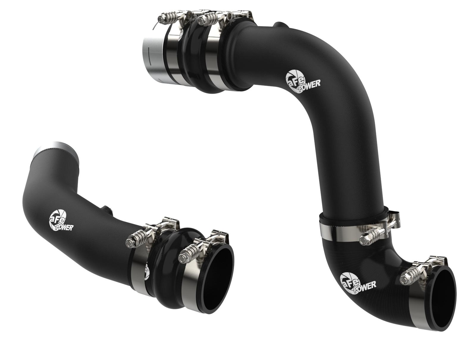 aFe BladeRunner Aluminum Hot and Cold Charge Pipe Kit - Black (2023-2024 Ford Fiesel V8 6.7L TD) - 46-20734-B