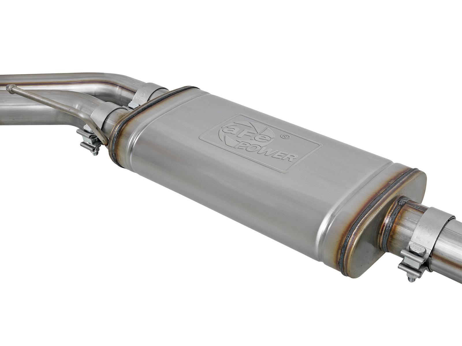 AFE Rebel Series 3 IN to 2-1/2 IN 409 Stainless Steel Cat-Back Exhaust w/ Black Tip (2011-2014 F-150) - 49-43078-B