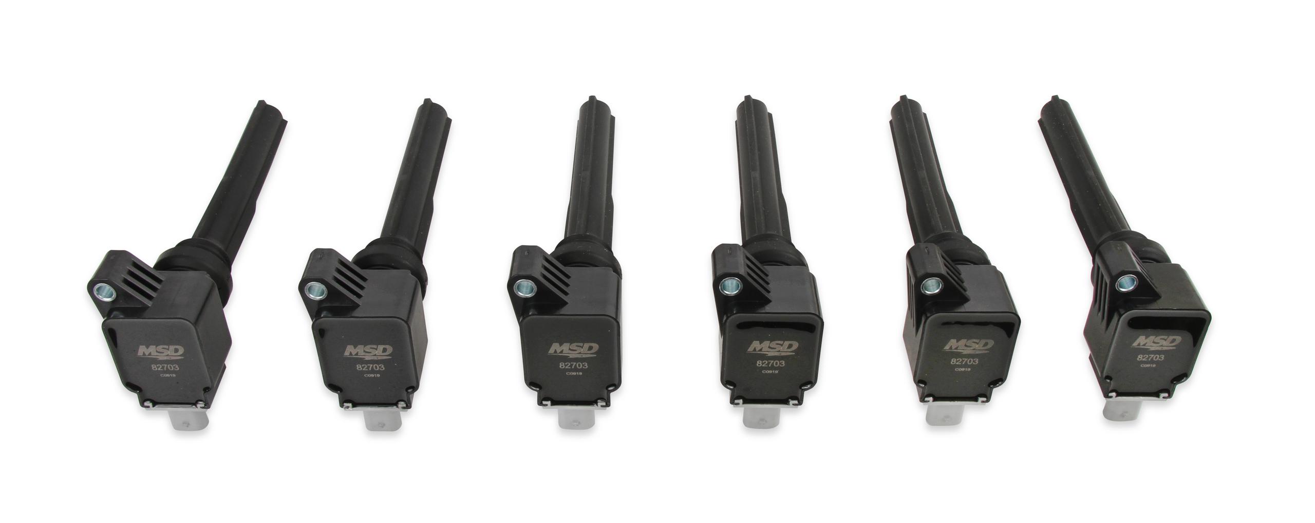 MSD 827063 Direct Bolt-In Ignition Coils - Black (2017+ 3.5L V6 Ecoboost)