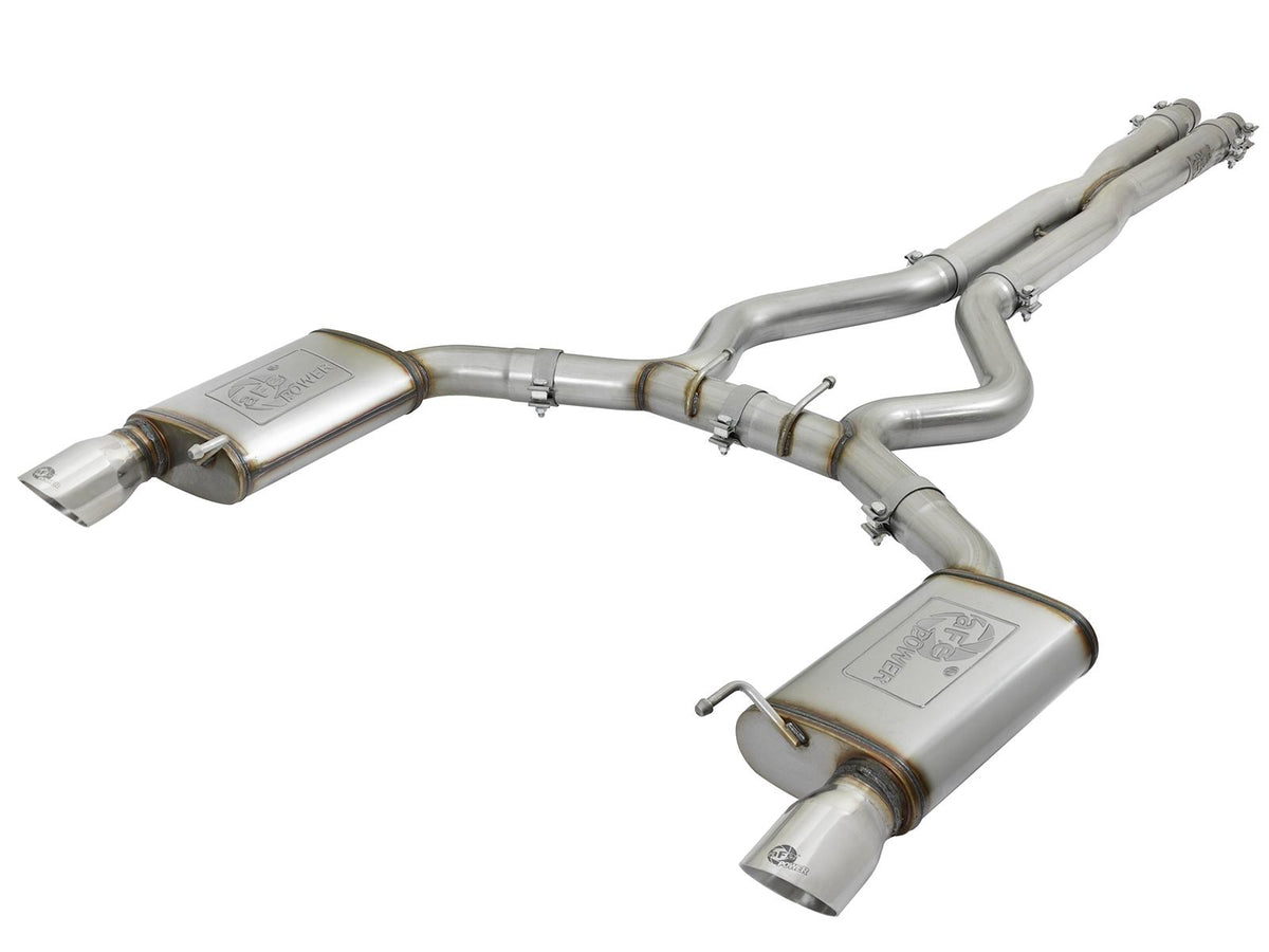 aFe 49-33072-1P MACH Force-Xp 3" 304 Stainless Steel Cat-Back Exhaust System with Polished Tips (2015-2017 Mustang GT / 2026 Mustang GT Non-Active)