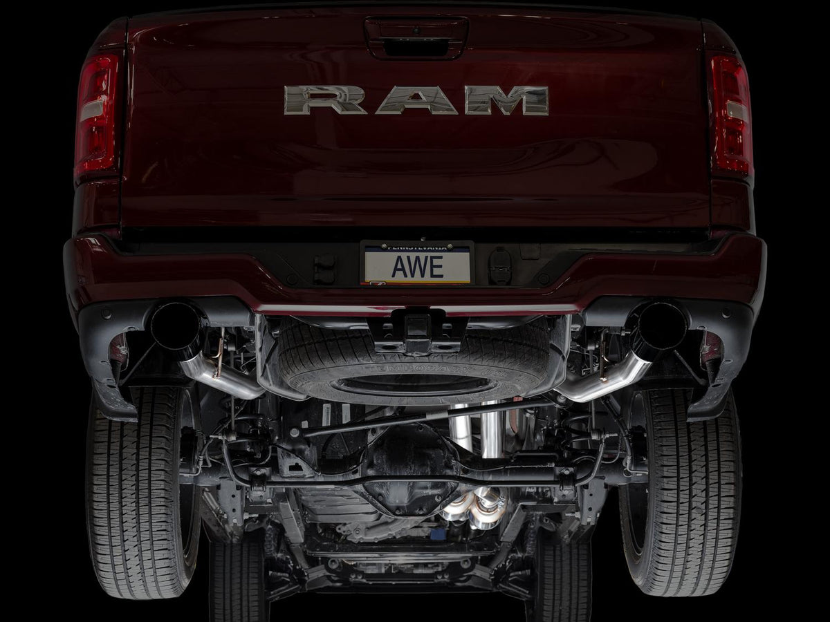 AWE 0FG Catback Exhaust Standard & High Output - Diamond Black Tips (2025+ RAM 1500 3.0TT) - 3015-33530