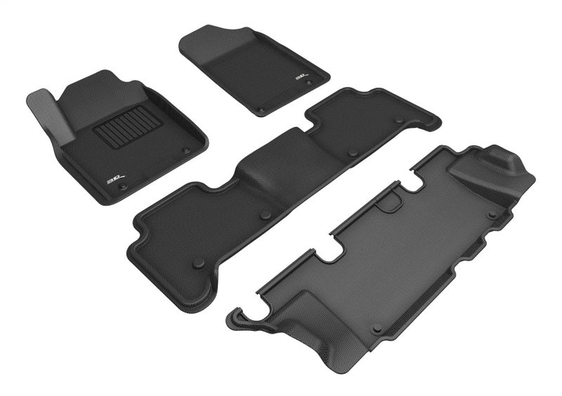 3D MAXpider 2011-2020 Infiniti QX80/QX56 Kagu 1st & 2nd & 3rd Row Floormats - Black