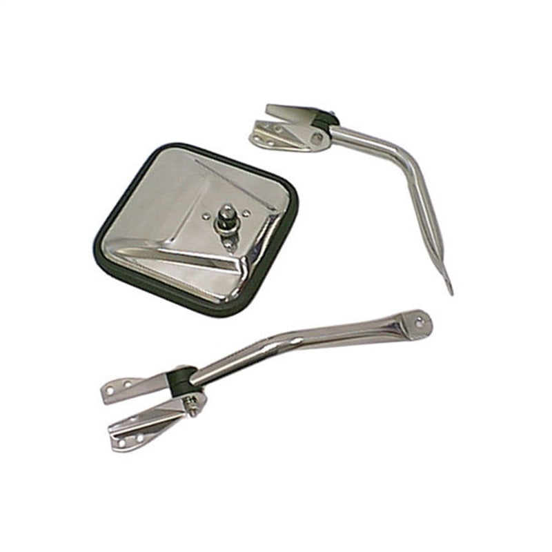 Rugged Ridge This Chrome Square Mirror Head From Rugged Ridge Fits 55-86 Jeep Cj. - 11011.01