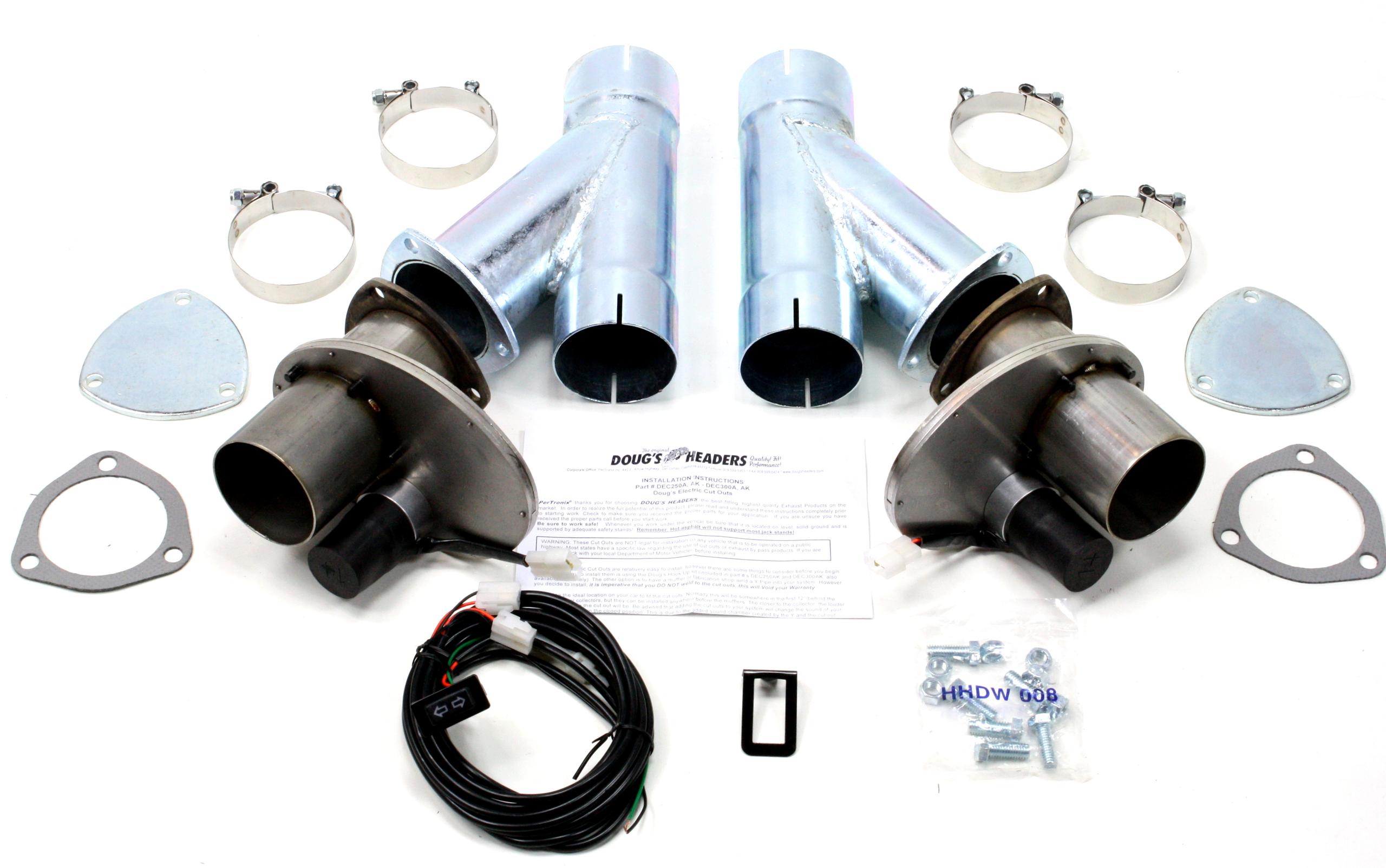 Doug's Headers DEC300AK Electric Cut-Out 3" Pair with Hook-Up Kit - DEC300AK