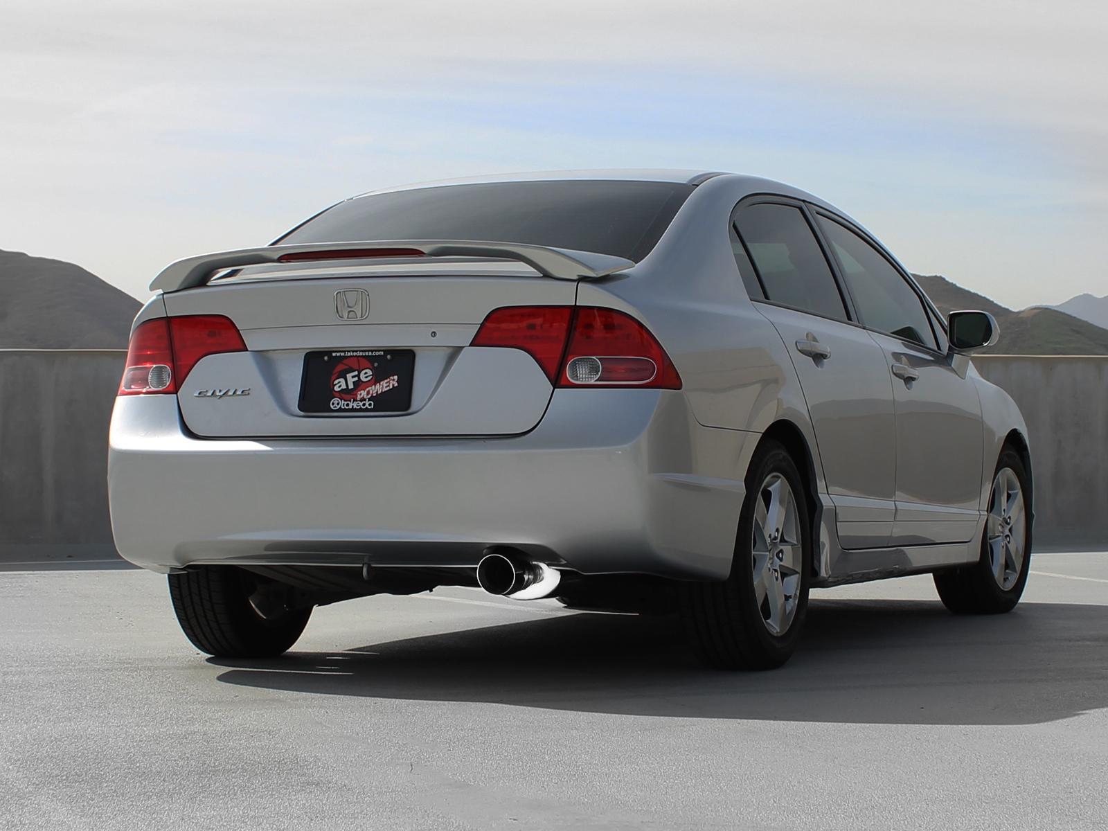 AFE Takeda 2-1/2in 304 Stainless Steel Axle-Back Exhaust System (2006-2011 Civic) - 49-36610