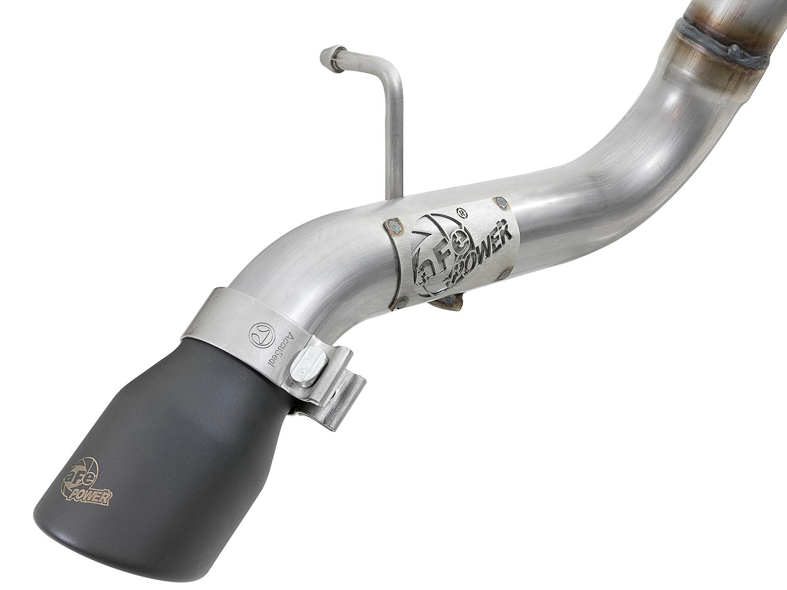 AFE MACH Force-Xp Axle-Back Hi-Tuck Exhaust w/ Black Tip (2018-2021 Wrangler, Wrangler) - 49-48075-B
