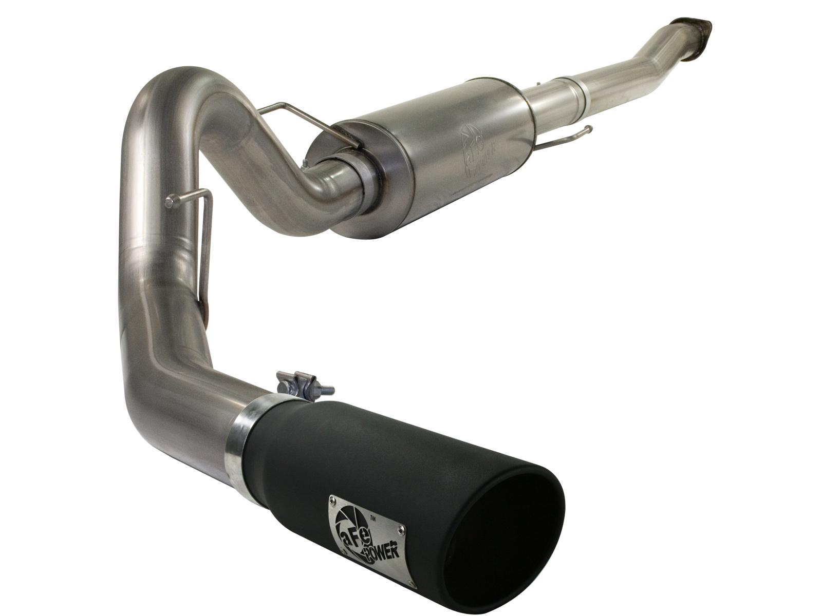 AFE MACH Force-Xp 4 IN Stainless Steel Cat-Back Exhaust System w/Black Tip (2011-2014 F-150) - 49-43041-B