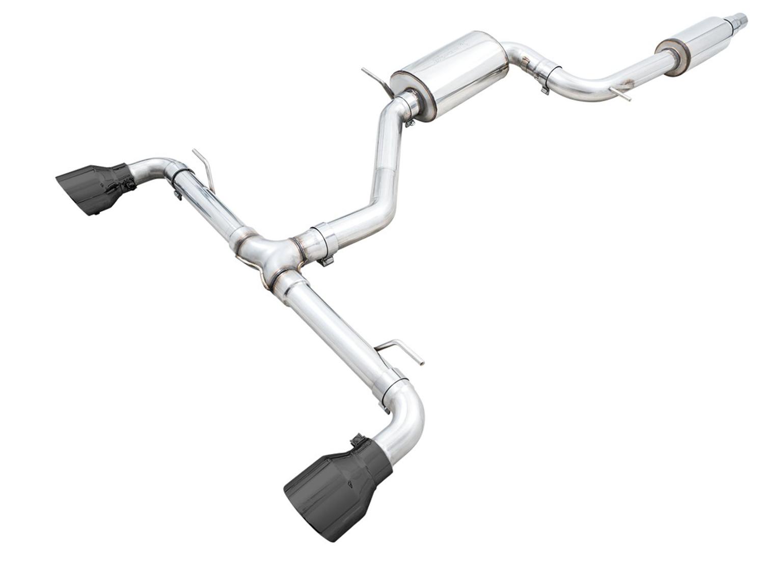 AWE Touring Edition Catback Exhaust - Diamond Black Tips (2022-2023 Volkswagen MK8 GTI) - 3015-33658