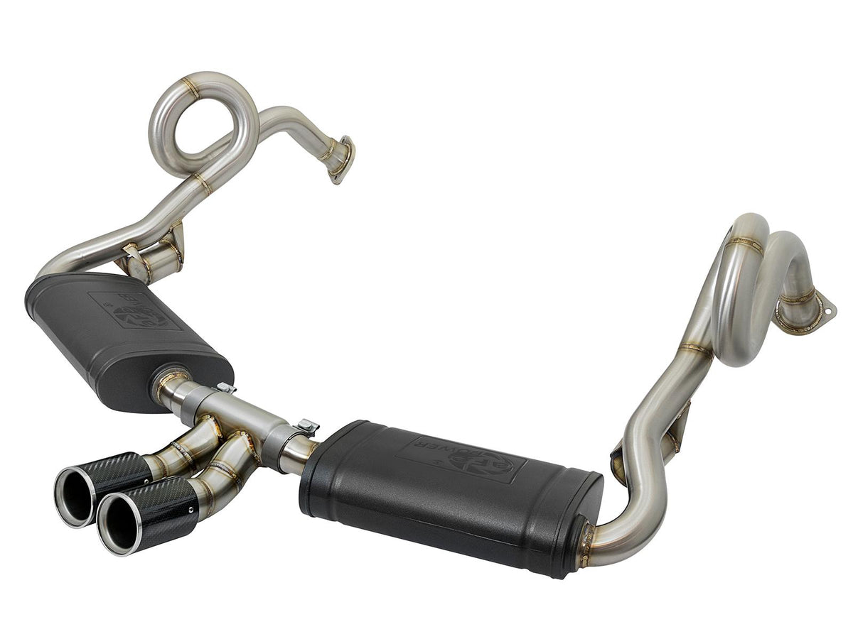 AFE MACH Force-Xp Cat-Back Exhaust System w/ Carbon Fiber Tip (2013-2016 Boxster, Boxster, Cayman, Cayman) - 49-36415-C