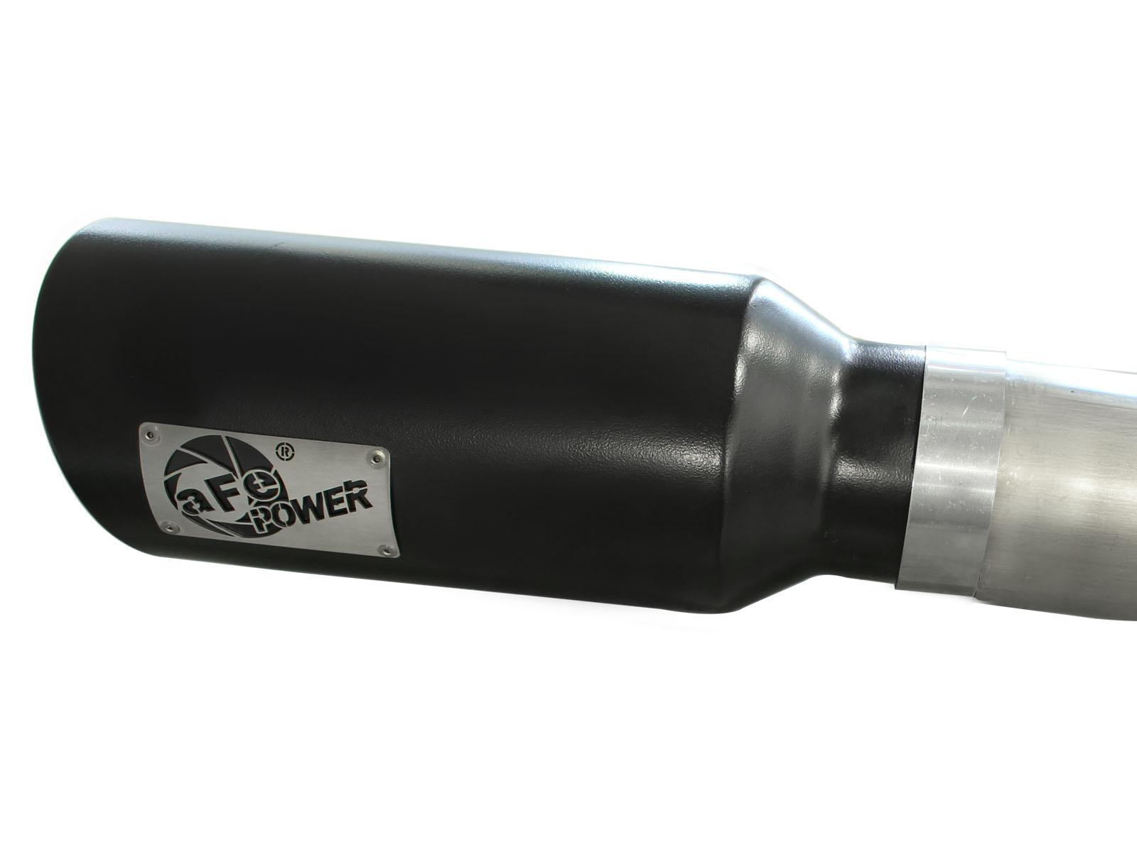 AFE Large Bore-HD 3 IN 409 Stainless Steel DPF-Back Exhaust System w/Black Tip (2014-2019 1500, 1500 Classic) - 49-42045-B