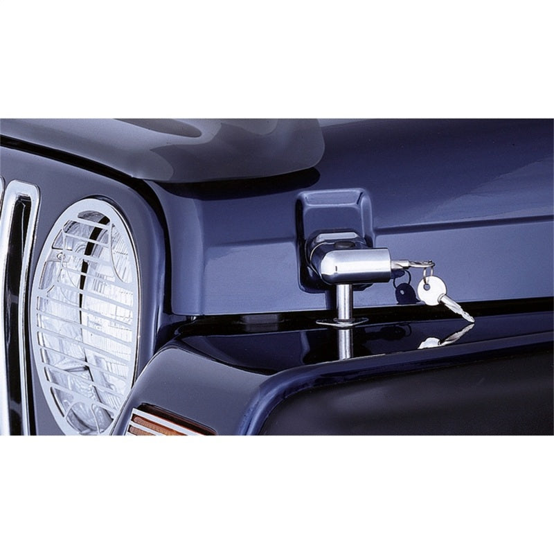 Rugged Ridge Hood Catch Kit Locking Chrome; 97-06 Jeep Wrangler Tj - 11302.03