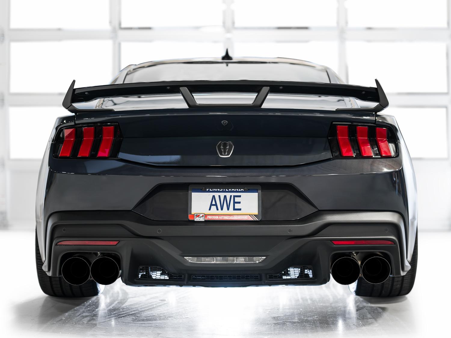 AWE SwitchPath Catback Exhaust - Quad Diamond Black Tips (2024-2026 Mustang Dark Horse) - 3025-43375