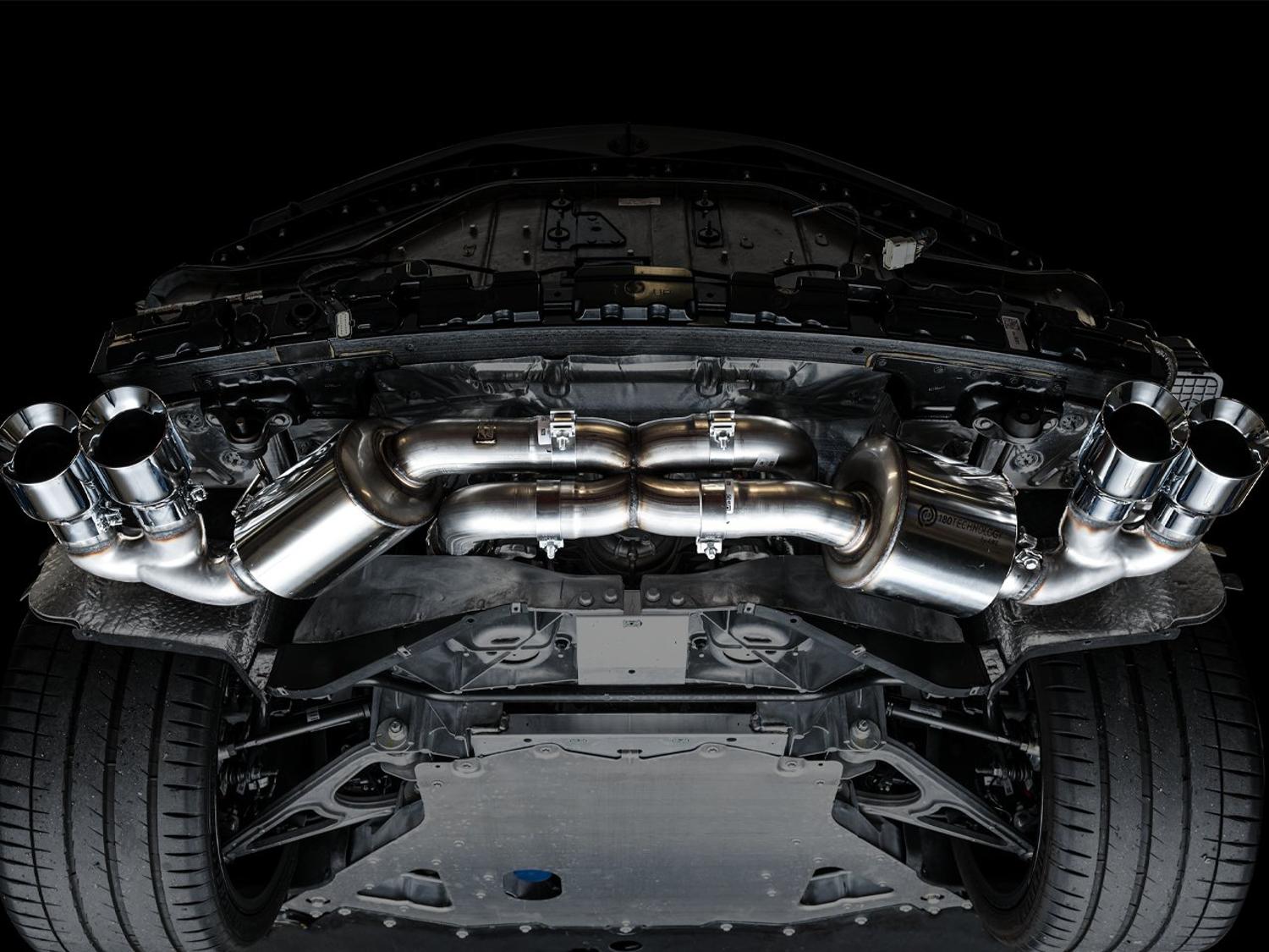 AWE Touring Edition Exhaust - Quad Chrome Silver Tips (2020-2024 Corvette C8) - 3015-42151