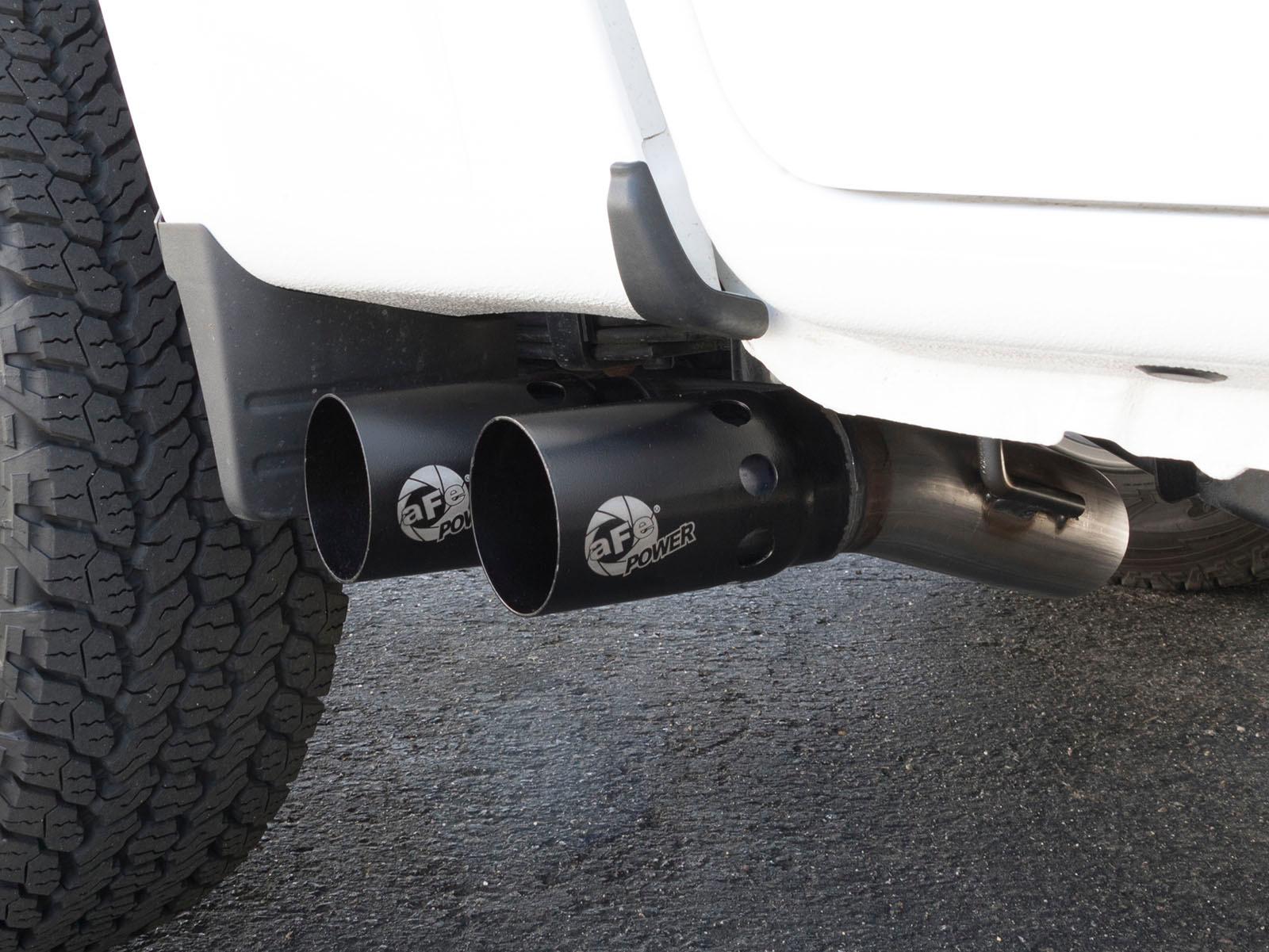 AFE Rebel Series 3 IN 409 Stainless Steel DPF-Back Exhaust System w/Black Tip (2016-2020 Colorado, Canyon) - 49-44065-B