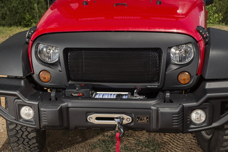 Rugged Ridge Spartan Grille Satin Black; 07-18 Jeep Wrangler Jk - 12034.01
