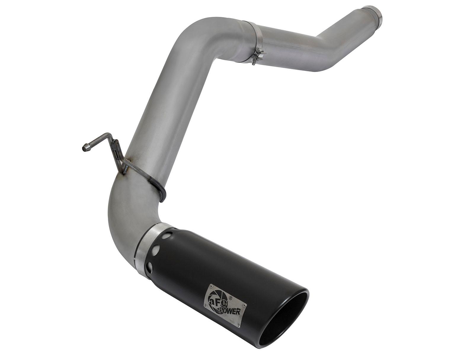 AFE Large Bore-HD 5 IN DPF-Back Stainless Steel Exhaust System w/Black Tip (2016-2019 Titan XD) - 49-46112-B