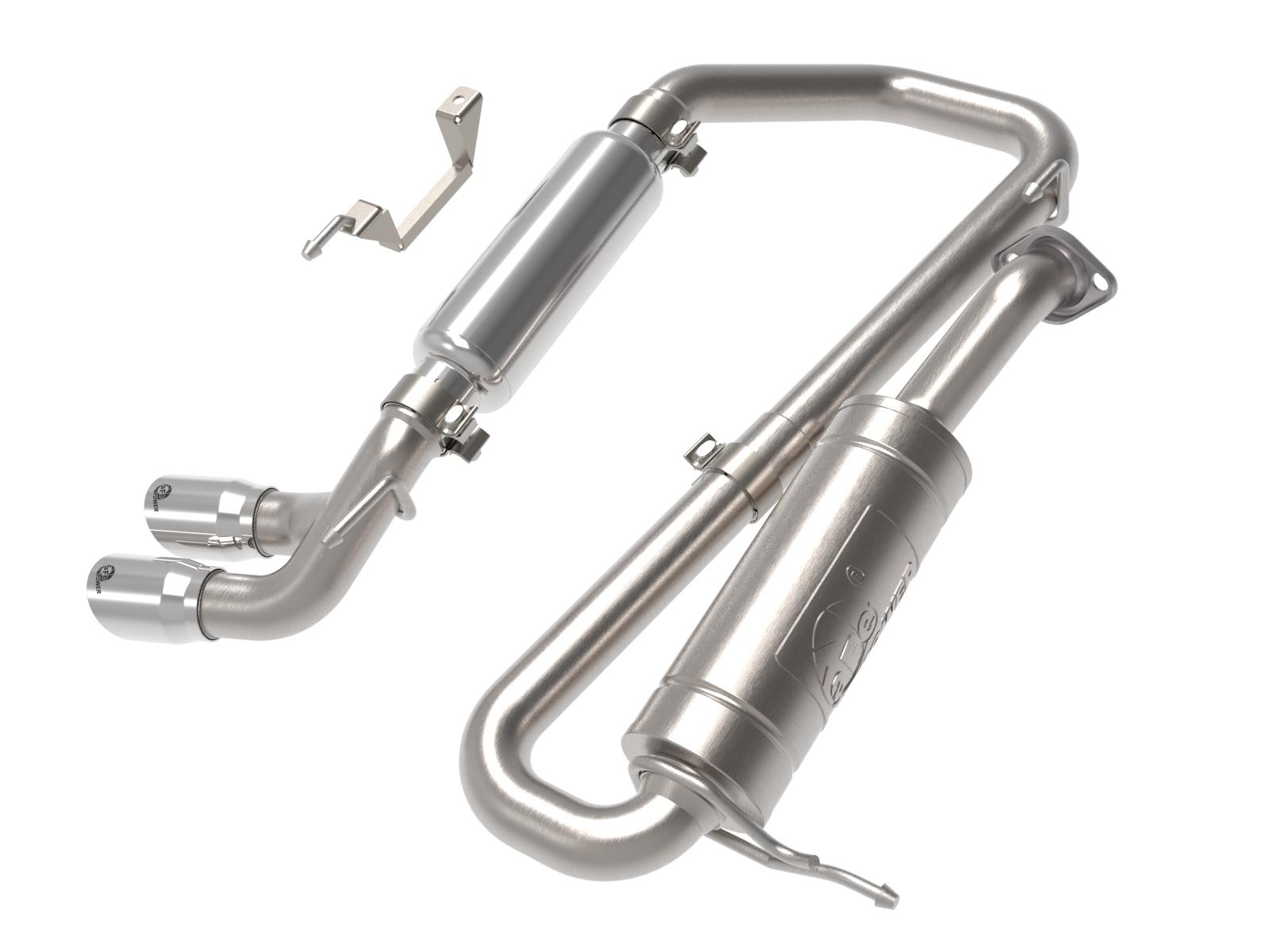 aFe Vulcan Series 2 1/4" 304 Stainless Steel Cat-Back Exhaust System - Polished Tip (2018-2021 Suzuki Jimny L4-1.5L) - 49-37020-B