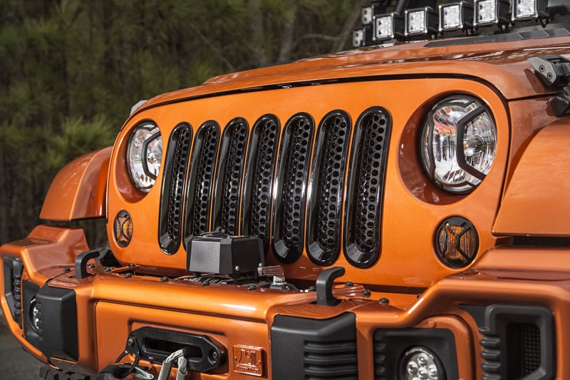 Rugged Ridge Grille Insert Kit Perforated Black; 07-18 Jeep Wrangler - 11306.31
