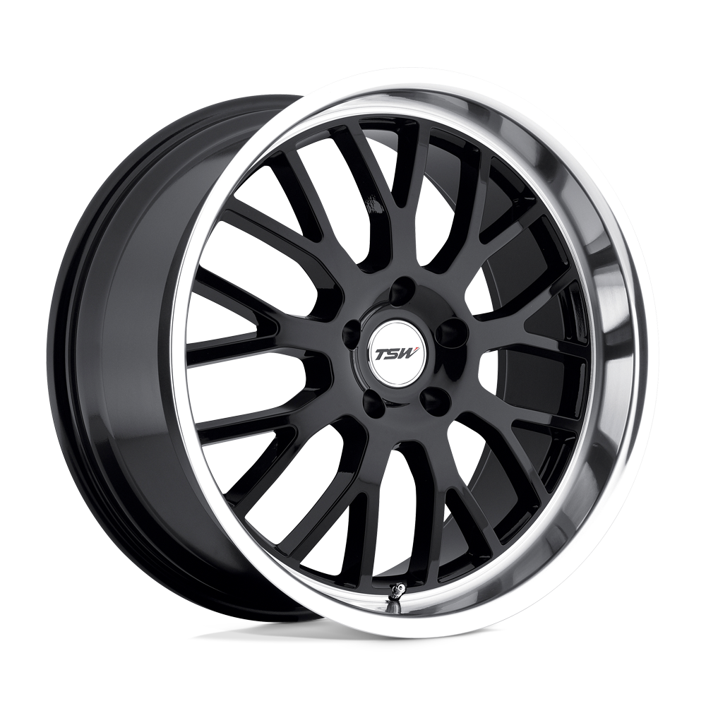 TSW Wheels Tremblant 18X8 in Gloss Black W/ Mirror Cut Lip - 5X100 Bolt, 35 Offset - 1880TRM355100B72