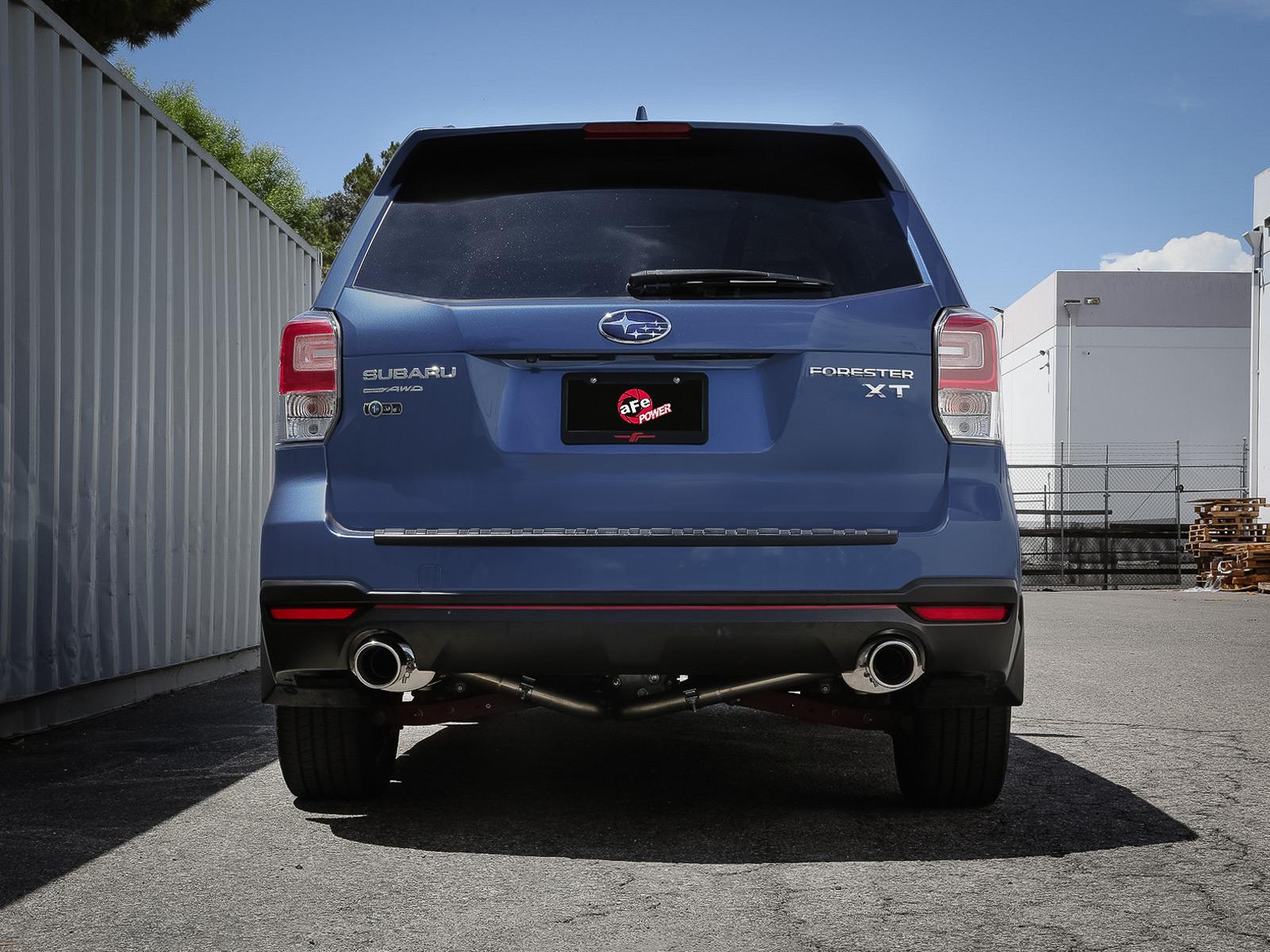 AFE Takeda 2-1/2 IN to 2-1/4 IN 304 Stainless Steel Cat-Back Exhaust w/ Polished Tip Subaru Forester XT 14-18 H4-2.5L (t) - 49-36804-P