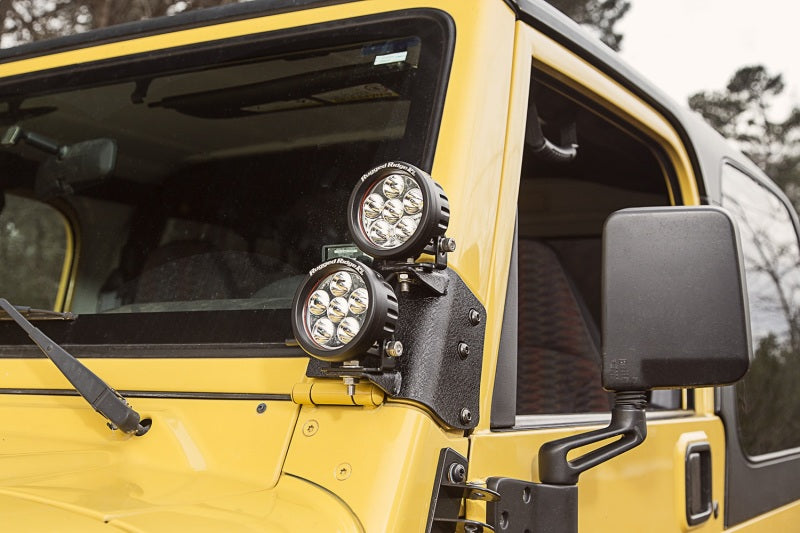 Rugged Ridge Light Kit Dual A-Pillar 3.5 Inch Round; 97-06 Jeep Wrangler Tj/Lj - 11232.37