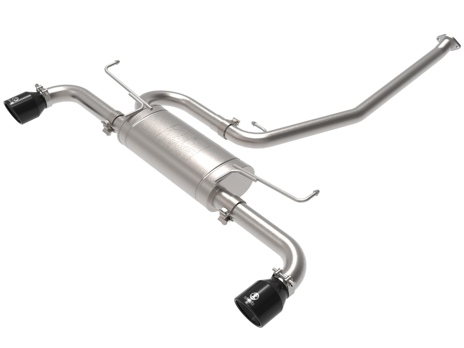 AFE Takeda 2-1/4 IN 304 Stainless Steel Cat-Back Exhaust System w/ Black Tip - 49-36053-B