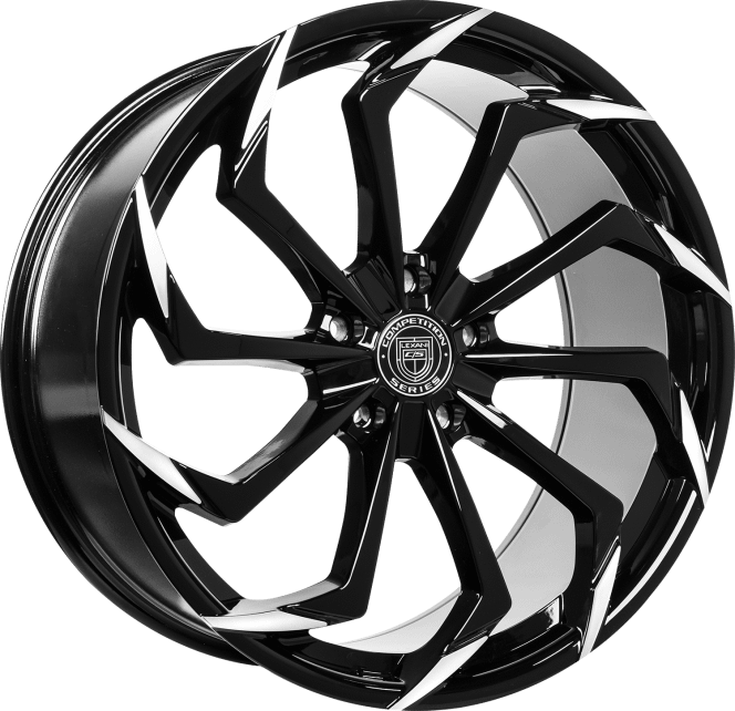 Lexani STATIC Wheel 20x10, 5x112 Bolt Pattern, 30mm Offset, Machined Finish - Machined Tips - 701-2010-45-30MBT